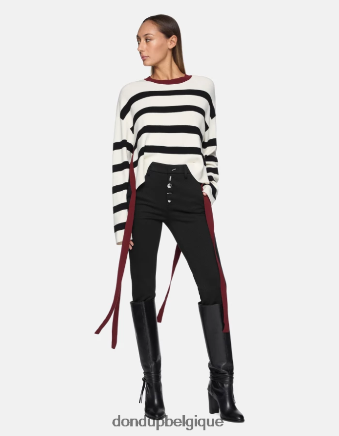 femmes vêtements DONDUP noir pantalon slim en jersey Carmen 8826D0236