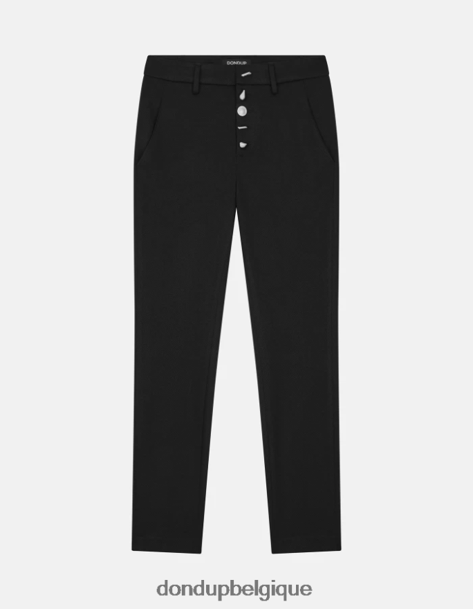 femmes vêtements DONDUP noir pantalon slim en jersey Carmen 8826D0236