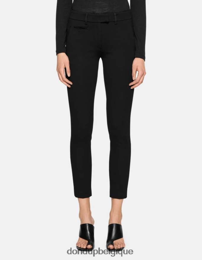 femmes vêtements DONDUP noir pantalon slim en jersey parfait 8826D0125