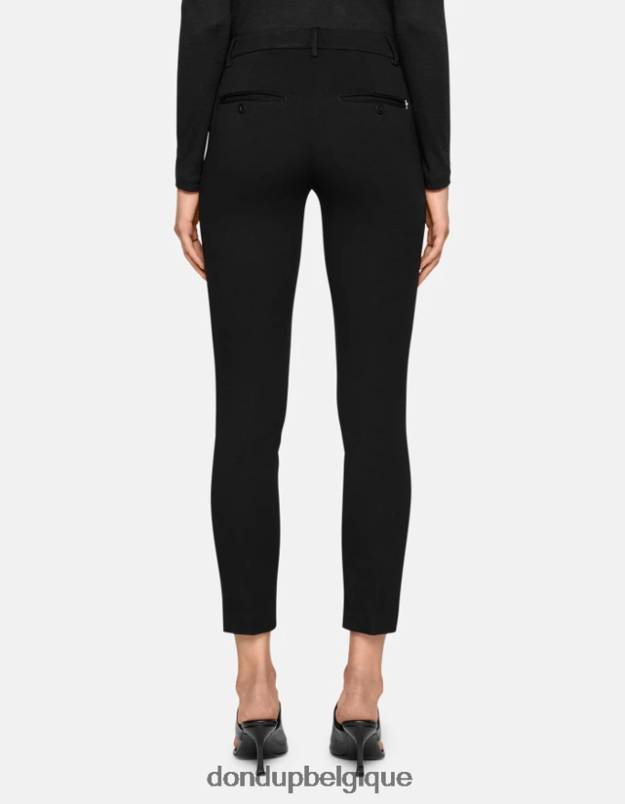 femmes vêtements DONDUP noir pantalon slim en jersey parfait 8826D0125