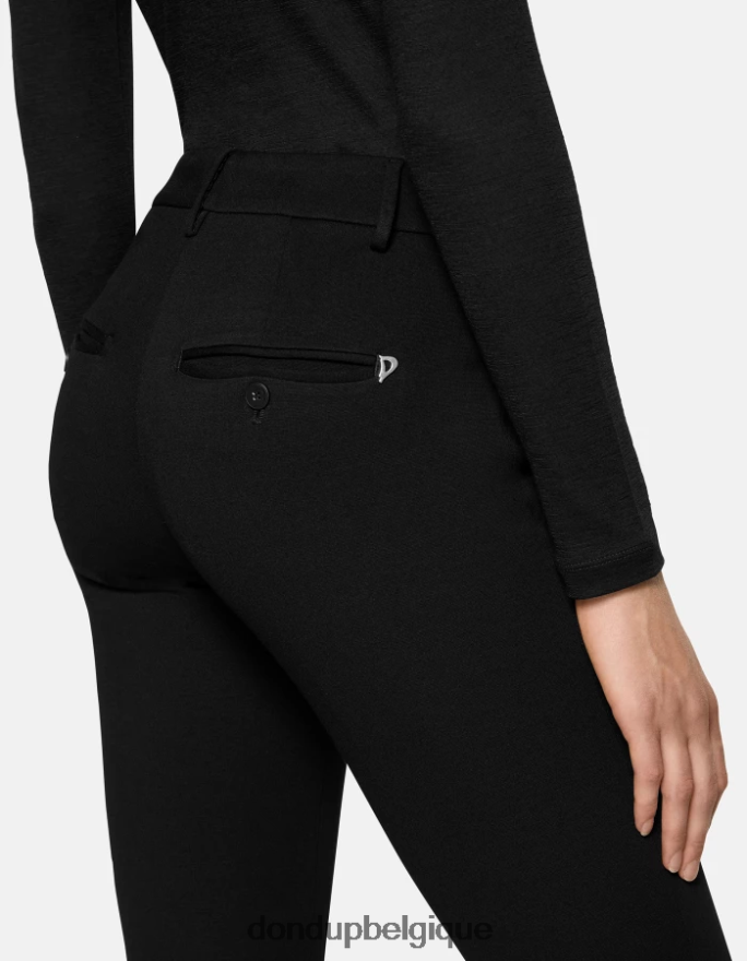 femmes vêtements DONDUP noir pantalon slim en jersey parfait 8826D0125
