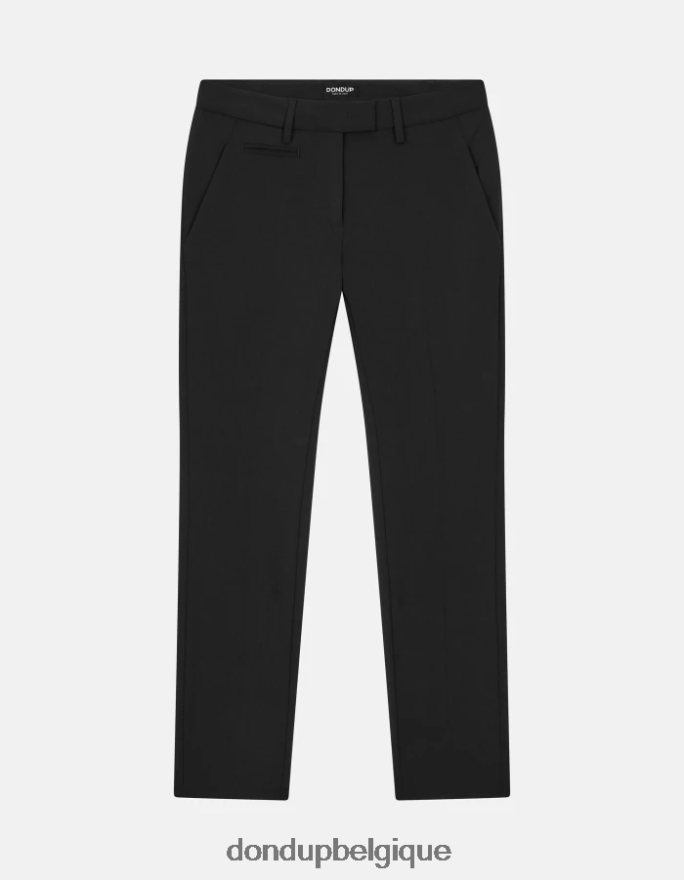 femmes vêtements DONDUP noir pantalon slim fit parfait en laine 8826D0185