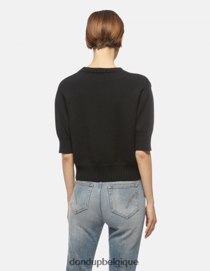femmes vêtements DONDUP noir pull à col rond en laine 8826D0332