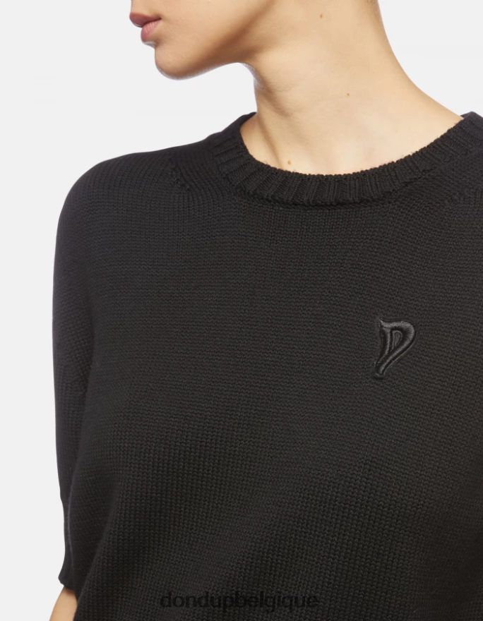 femmes vêtements DONDUP noir pull à col rond en laine 8826D0332
