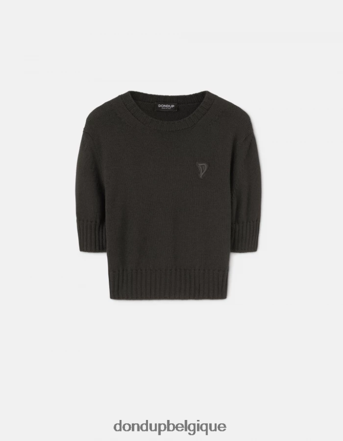 femmes vêtements DONDUP noir pull à col rond en laine 8826D0332