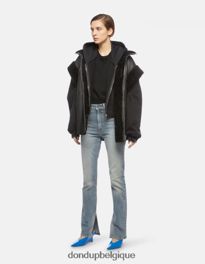 femmes vêtements DONDUP noir pull à col rond en laine 8826D0332