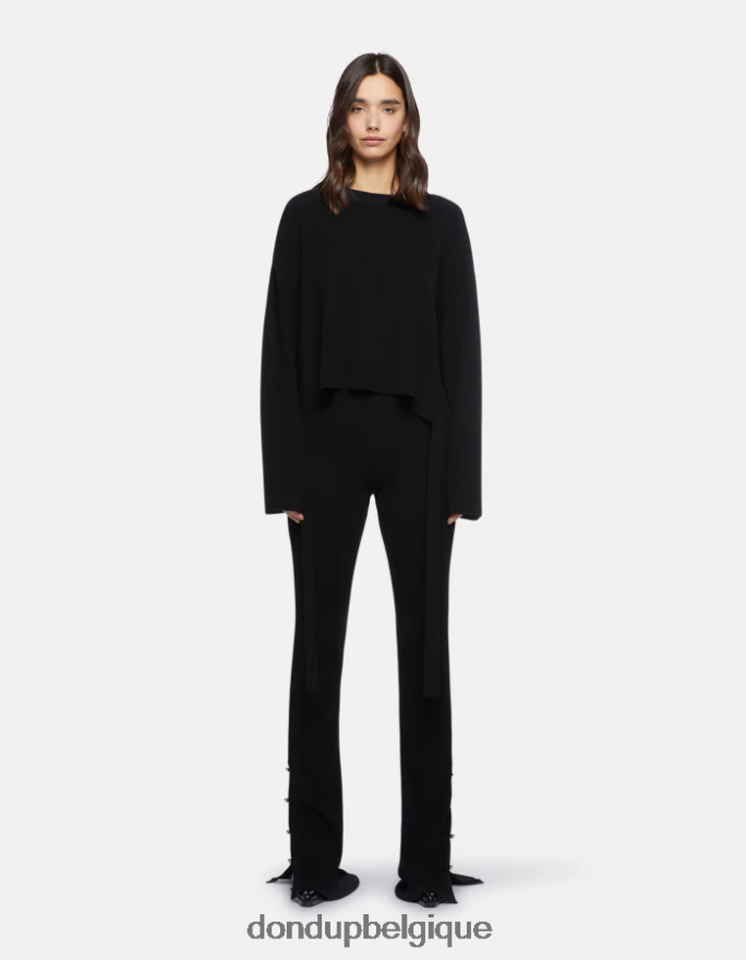 femmes vêtements DONDUP noir pull à col rond en viscose 8826D0333