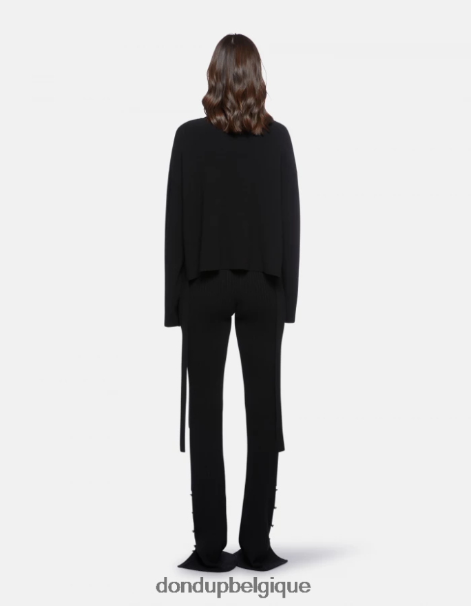 femmes vêtements DONDUP noir pull à col rond en viscose 8826D0333