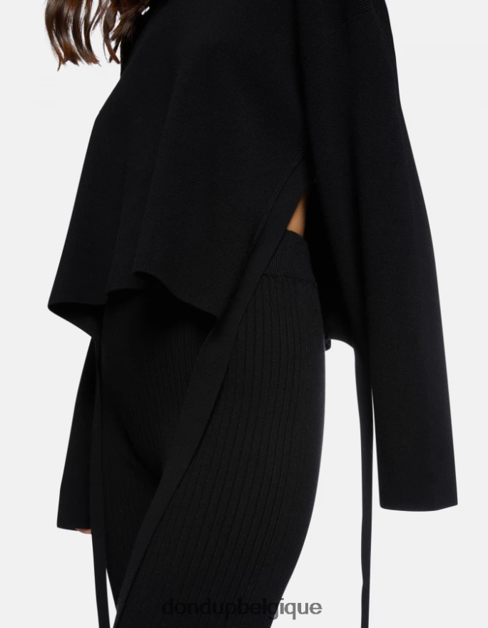 femmes vêtements DONDUP noir pull à col rond en viscose 8826D0333