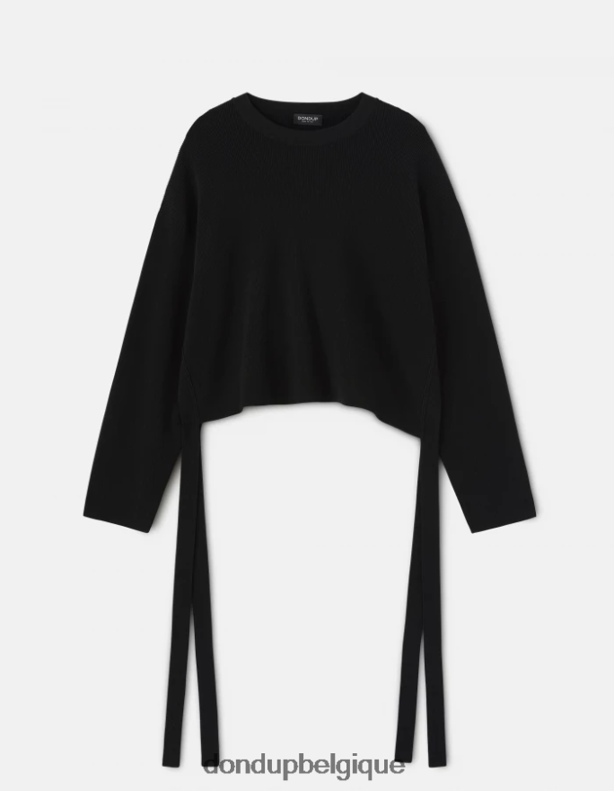 femmes vêtements DONDUP noir pull à col rond en viscose 8826D0333
