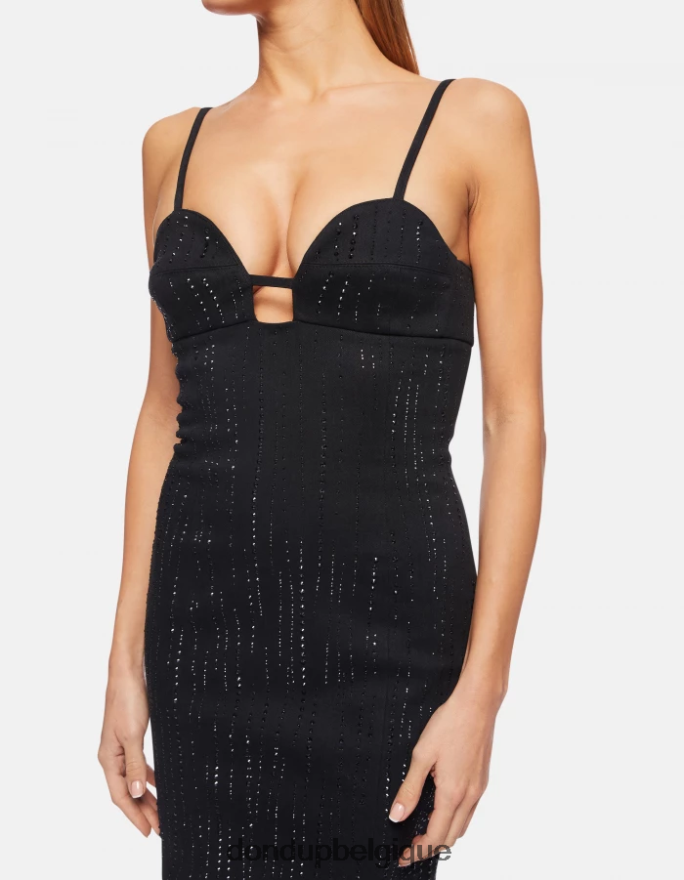 femmes vêtements DONDUP noir robe courte en jean 8826D0293
