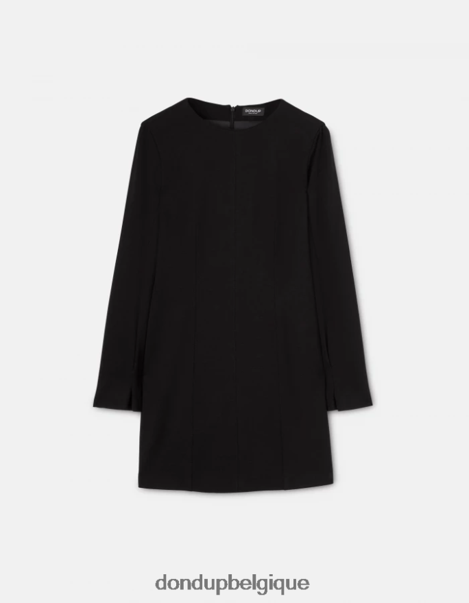 femmes vêtements DONDUP noir robe courte en jersey 8826D0275