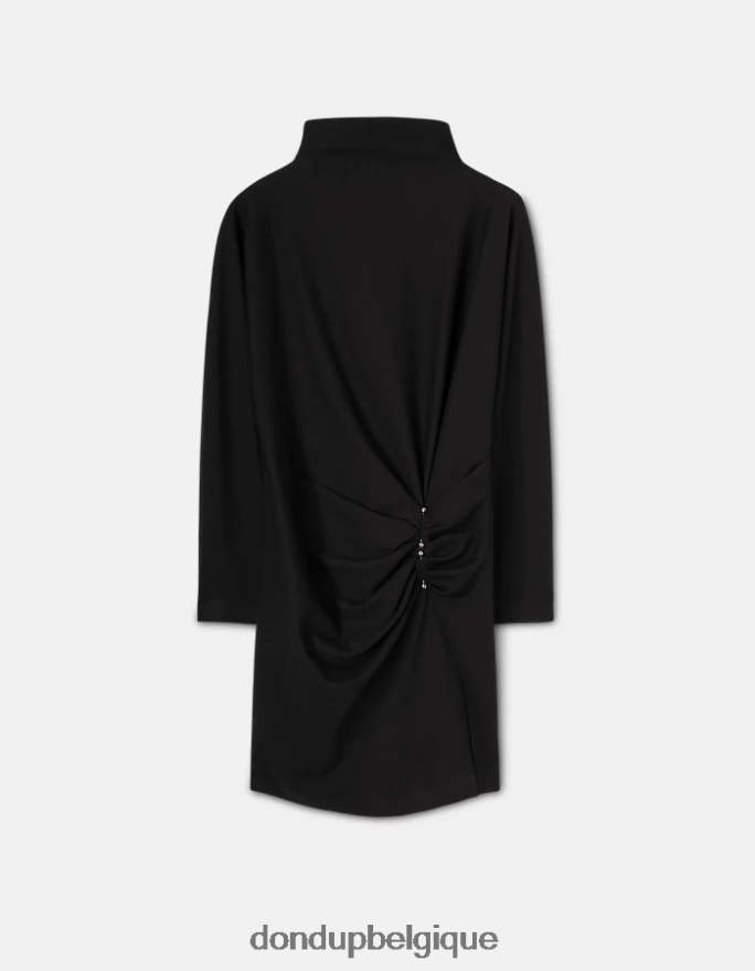 femmes vêtements DONDUP noir robe courte en jersey 8826D0279
