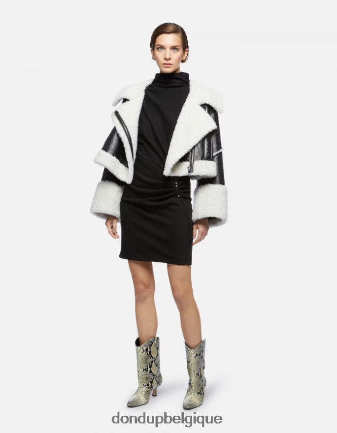femmes vêtements DONDUP noir robe courte en jersey 8826D0279