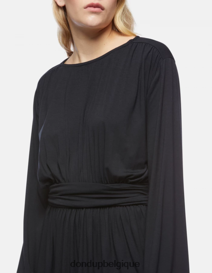 femmes vêtements DONDUP noir robe courte en viscose 8826D0277