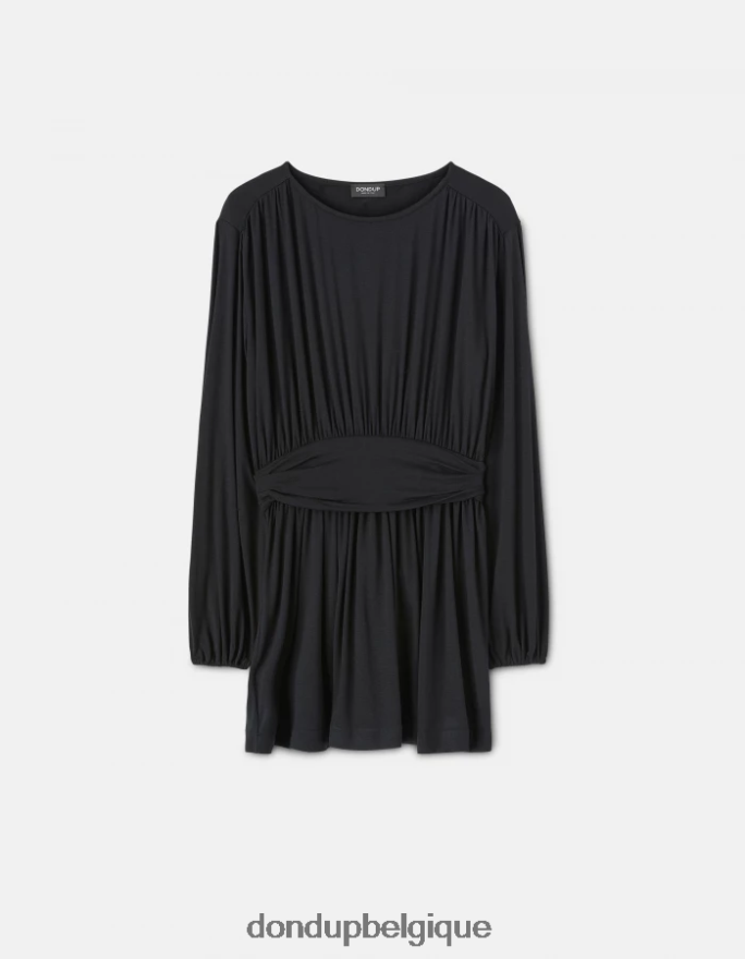 femmes vêtements DONDUP noir robe courte en viscose 8826D0277
