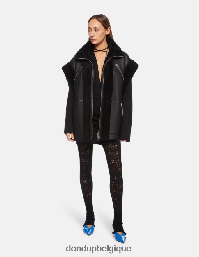 femmes vêtements DONDUP noir robe courte en viscose 8826D0282