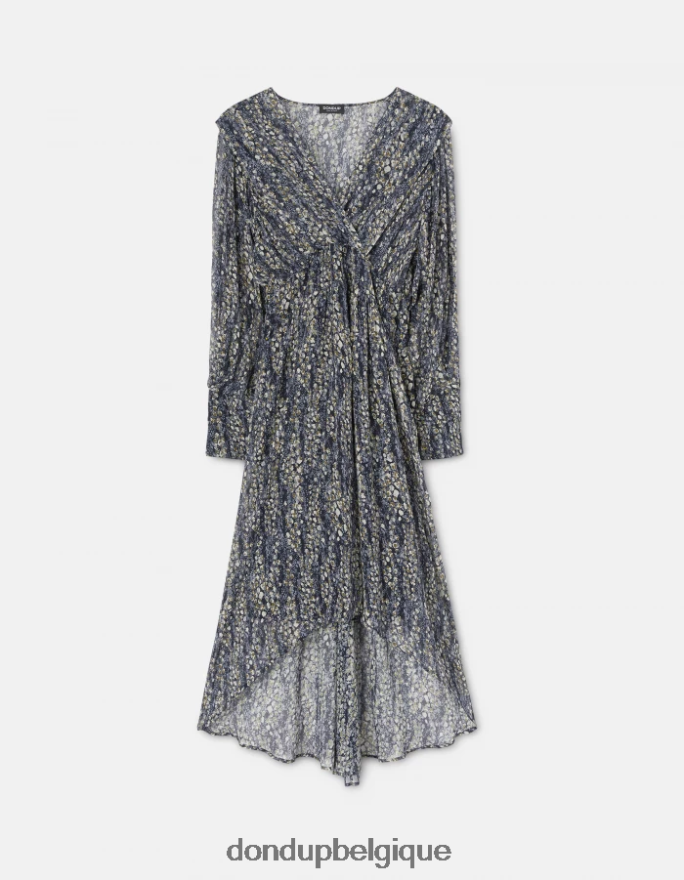 femmes vêtements DONDUP noir robe longue en georgette 8826D0290