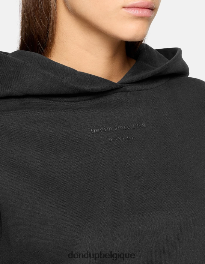 femmes vêtements DONDUP noir sweat à capuche coupe classique 8826D0424