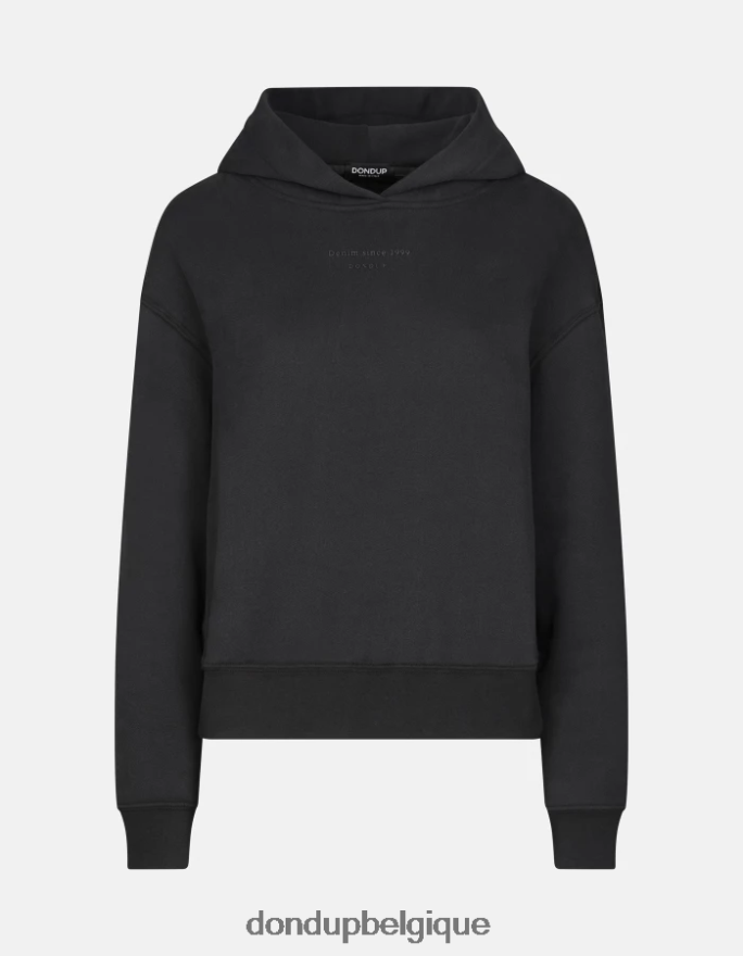 femmes vêtements DONDUP noir sweat à capuche coupe classique 8826D0424