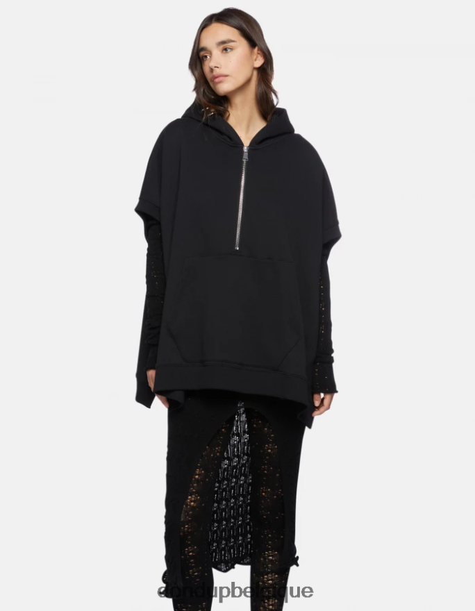femmes vêtements DONDUP noir sweat à capuche surdimensionné 8826D0442