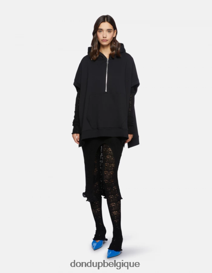 femmes vêtements DONDUP noir sweat à capuche surdimensionné 8826D0442