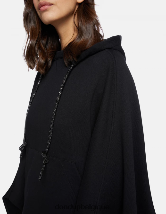 femmes vêtements DONDUP noir sweat à capuche surdimensionné 8826D0443