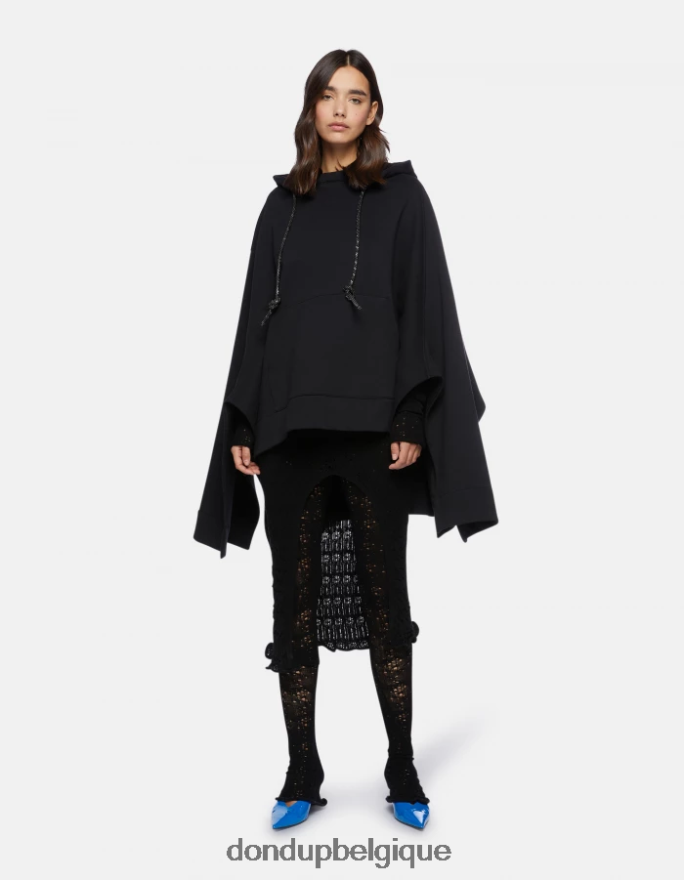 femmes vêtements DONDUP noir sweat à capuche surdimensionné 8826D0443