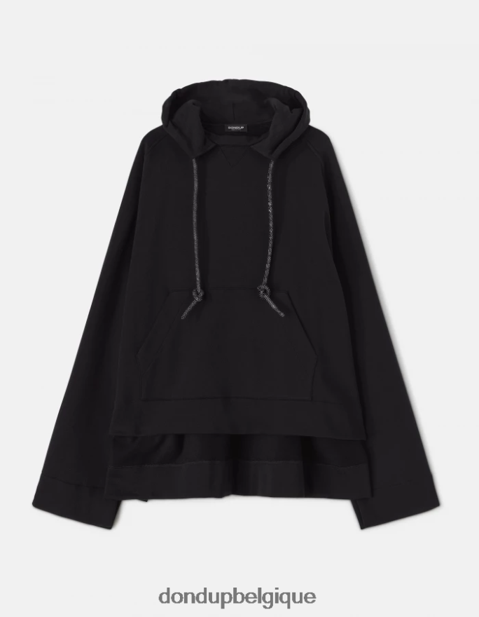 femmes vêtements DONDUP noir sweat à capuche surdimensionné 8826D0443
