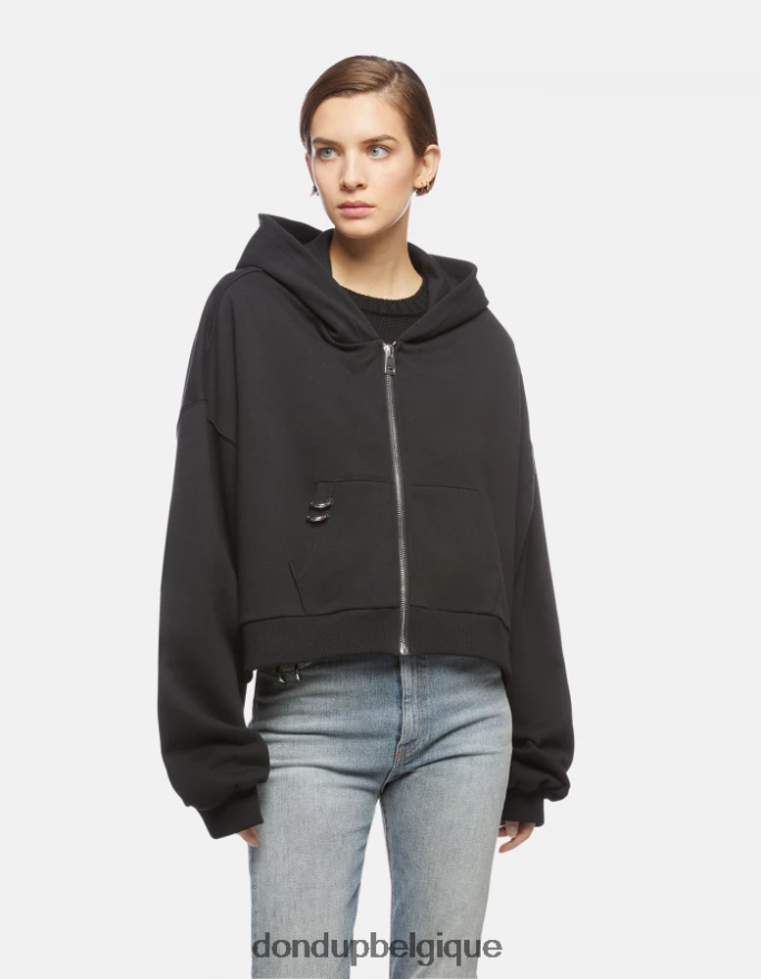 femmes vêtements DONDUP noir sweat à capuche surdimensionné 8826D0445