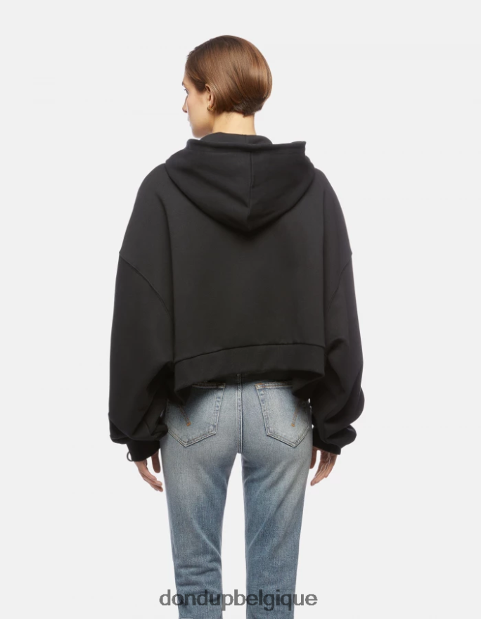 femmes vêtements DONDUP noir sweat à capuche surdimensionné 8826D0445