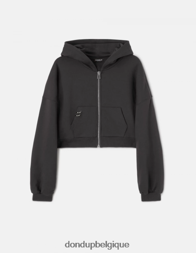 femmes vêtements DONDUP noir sweat à capuche surdimensionné 8826D0445