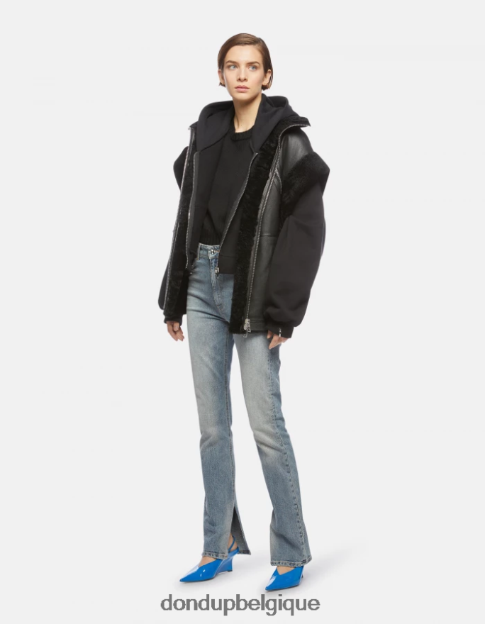 femmes vêtements DONDUP noir sweat à capuche surdimensionné 8826D0445