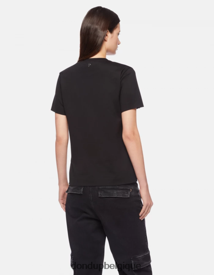 femmes vêtements DONDUP noir t-shirt coupe classique 8826D0411