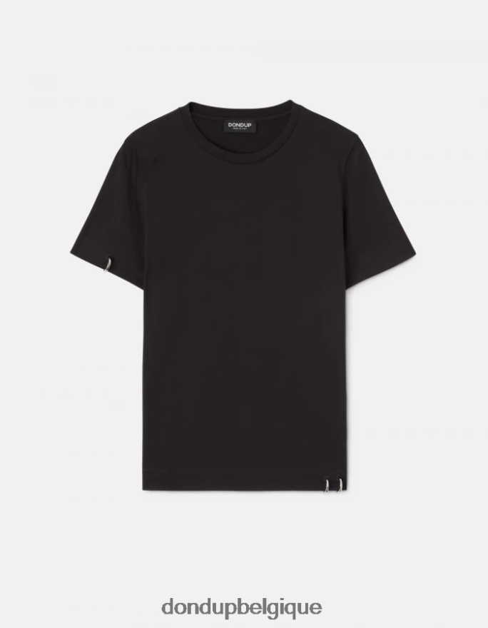 femmes vêtements DONDUP noir t-shirt coupe classique 8826D0411
