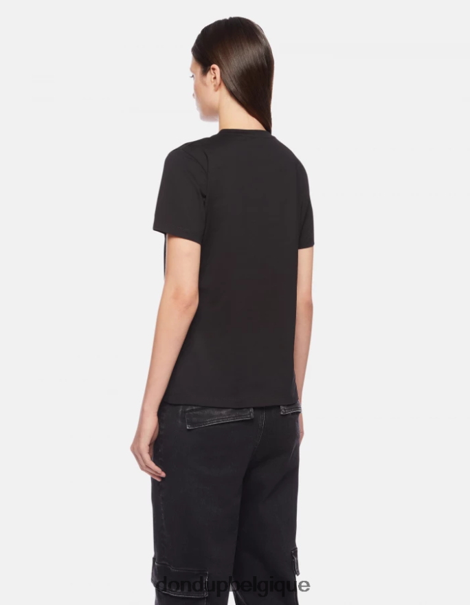 femmes vêtements DONDUP noir t-shirt coupe classique 8826D0413