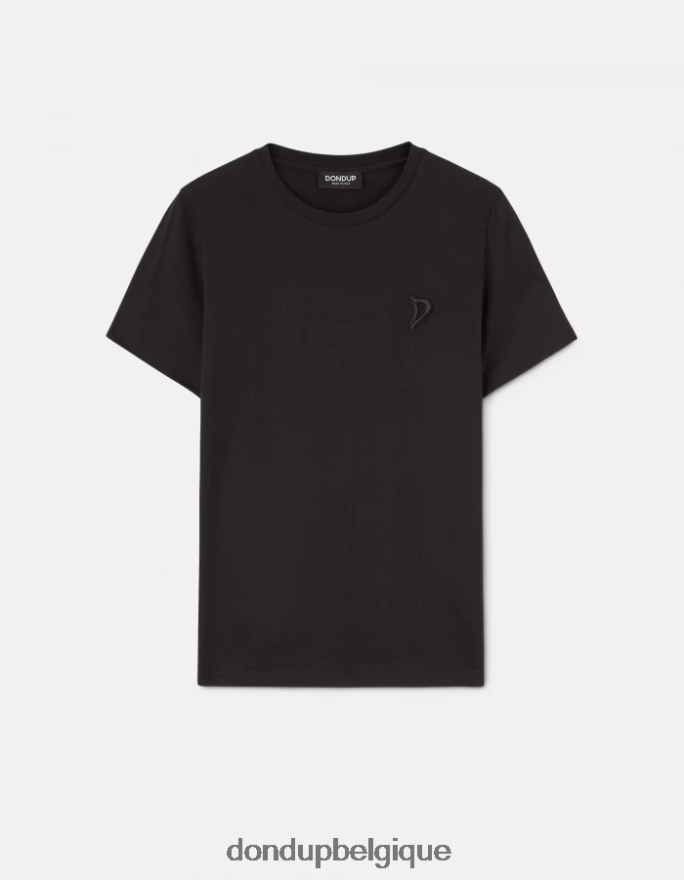 femmes vêtements DONDUP noir t-shirt coupe classique 8826D0413