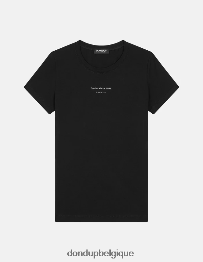 femmes vêtements DONDUP noir t-shirt slim en jersey 8826D0418