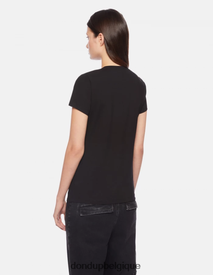 femmes vêtements DONDUP noir t-shirt slim en jersey 8826D0439