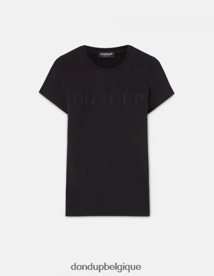 femmes vêtements DONDUP noir t-shirt slim en jersey 8826D0439