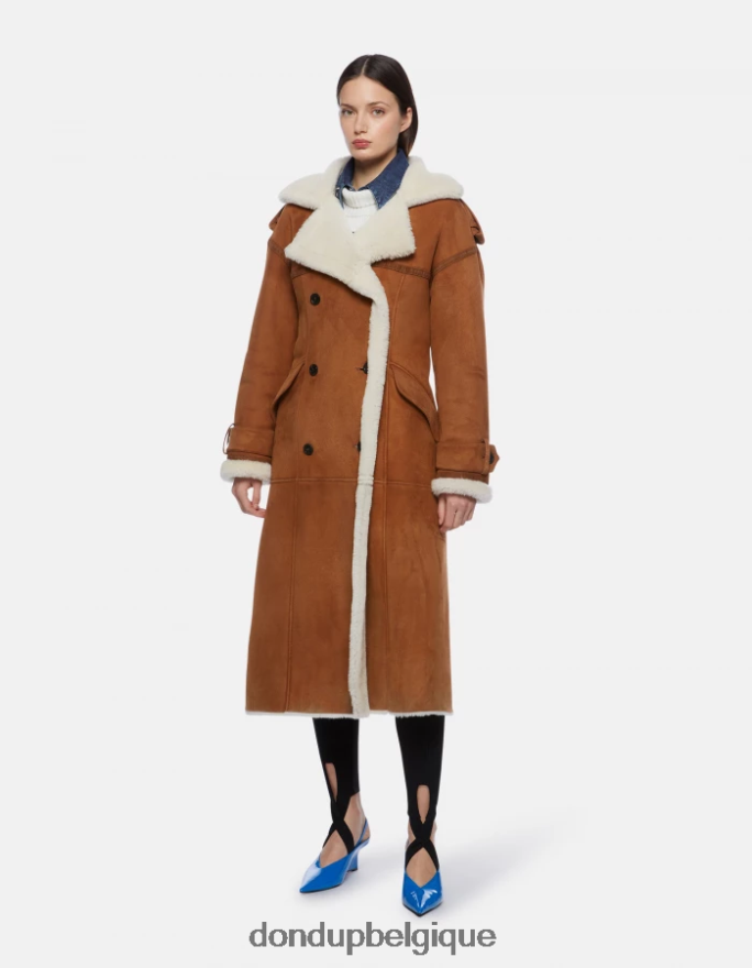 femmes vêtements DONDUP non manteau ample en peau lainée 8826D0352