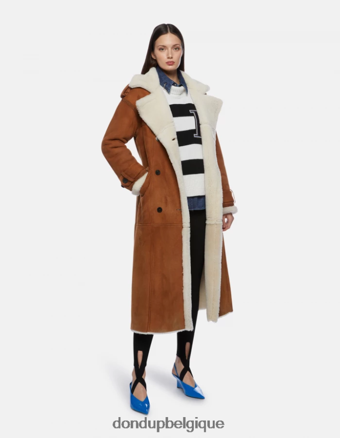 femmes vêtements DONDUP non manteau ample en peau lainée 8826D0352