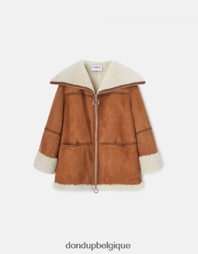 femmes vêtements DONDUP non manteau oversize en peau lainée 8826D0360