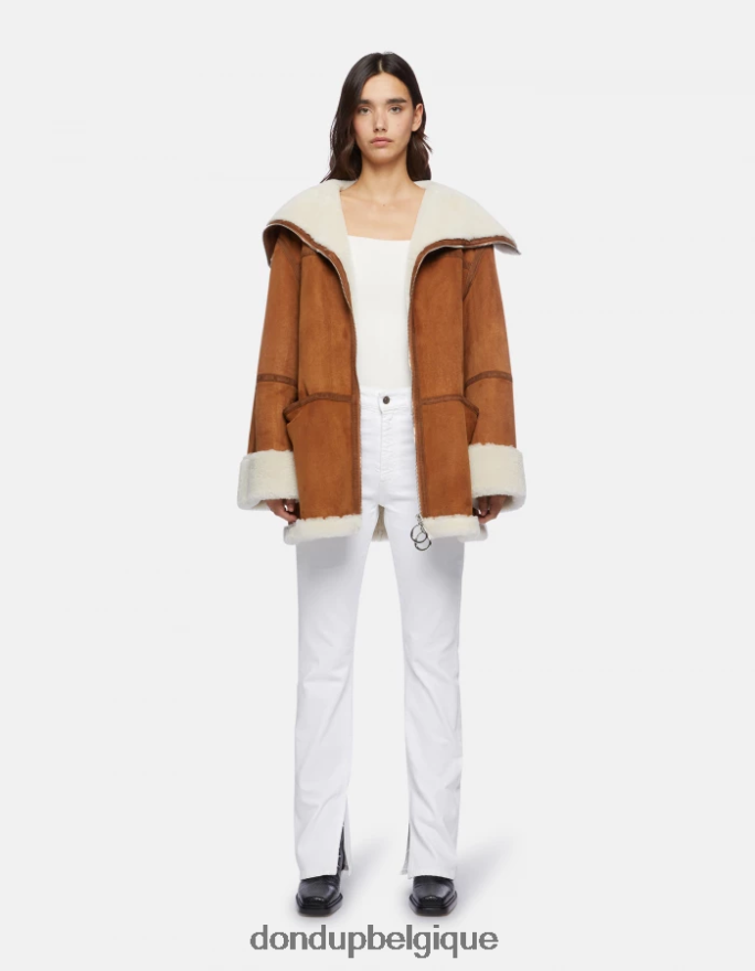 femmes vêtements DONDUP non manteau oversize en peau lainée 8826D0360