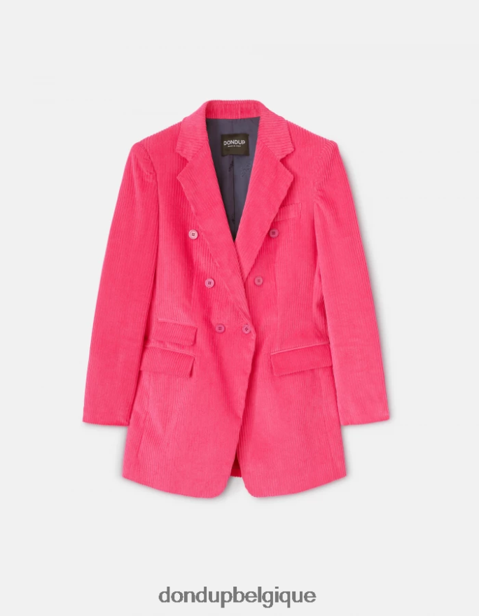 femmes vêtements DONDUP orchidée blazer en velours à double boutonnage 8826D0384