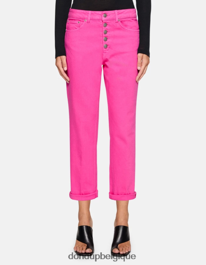 femmes vêtements DONDUP orchidée koons - jean ample en denim bull stretch 8826D032