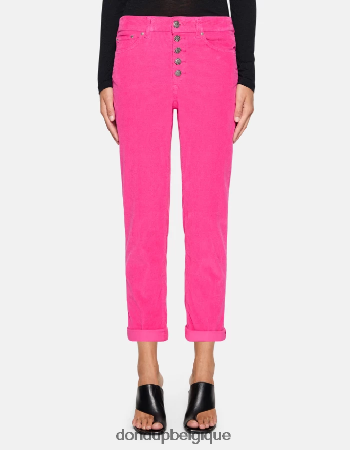 femmes vêtements DONDUP orchidée koons pantalon ample en velours 8826D072