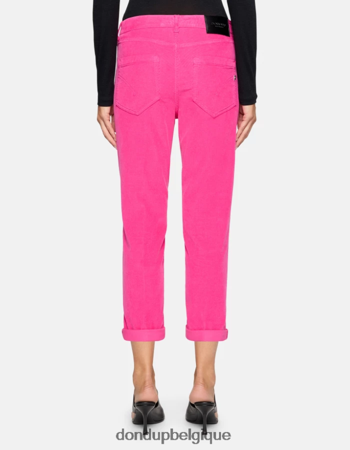 femmes vêtements DONDUP orchidée koons pantalon ample en velours 8826D072