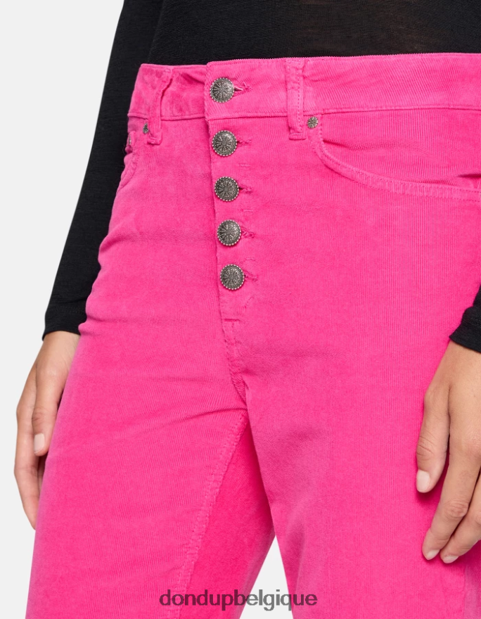 femmes vêtements DONDUP orchidée koons pantalon ample en velours 8826D072