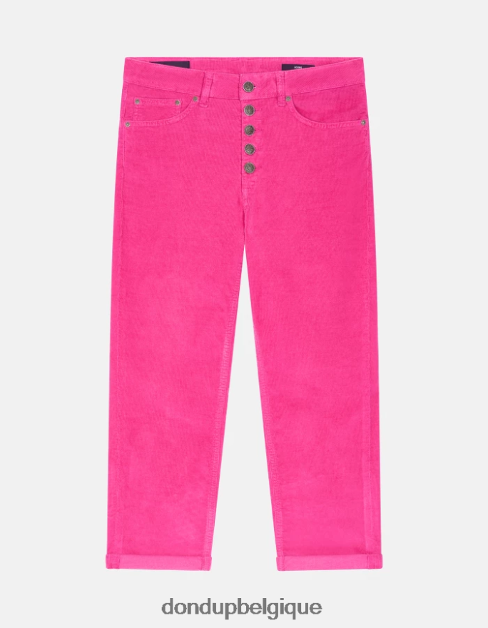 femmes vêtements DONDUP orchidée koons pantalon ample en velours 8826D072